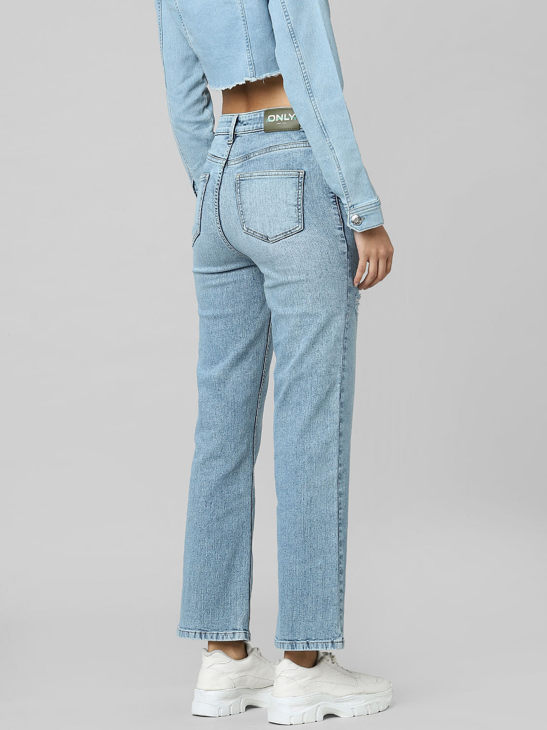 Blue High Rise Flared Fit Jeans