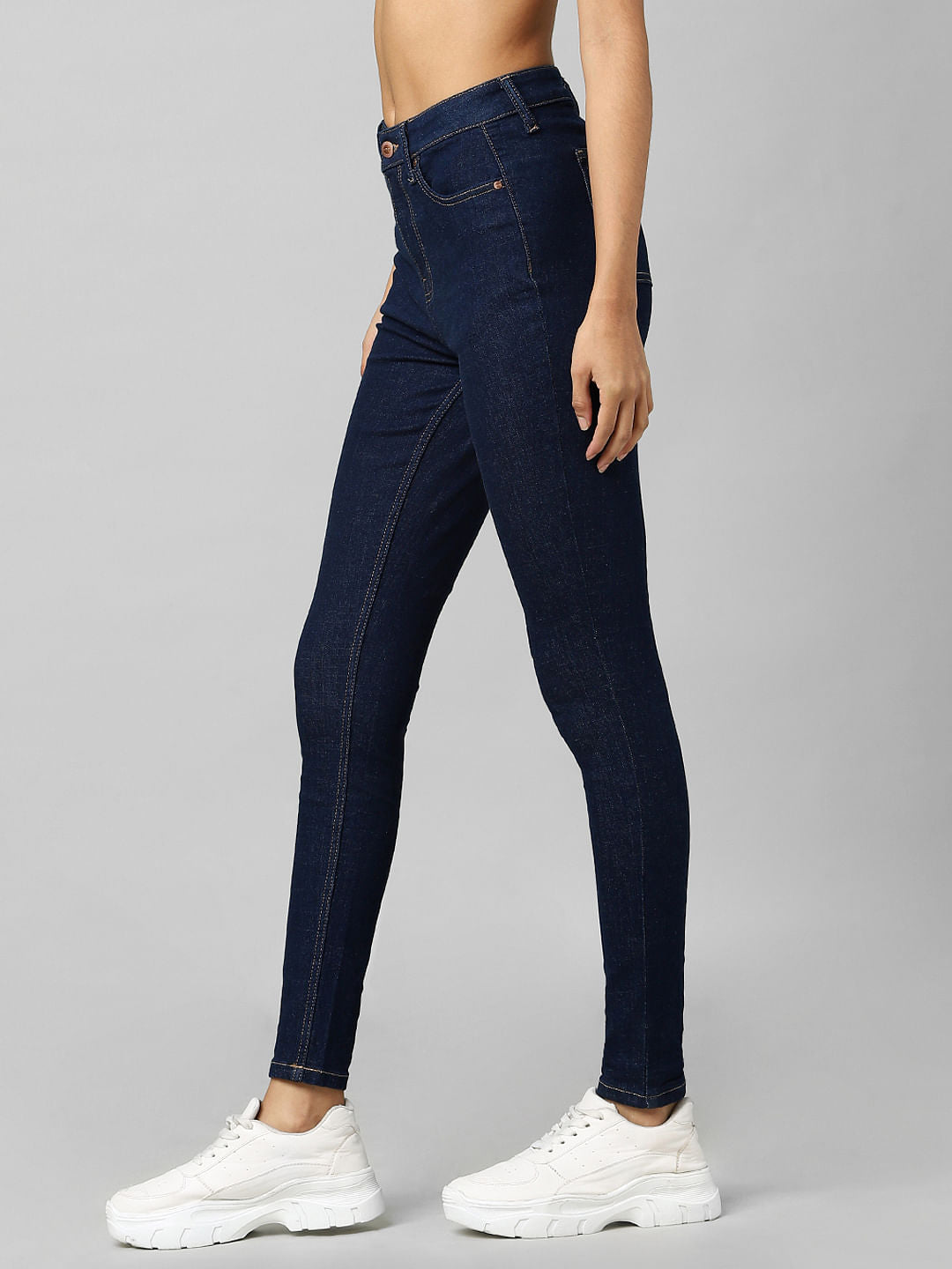 Dark Blue High Rise Skinny Jeans