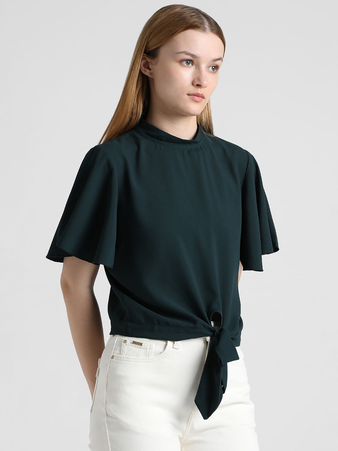Green Plain Coloured Top