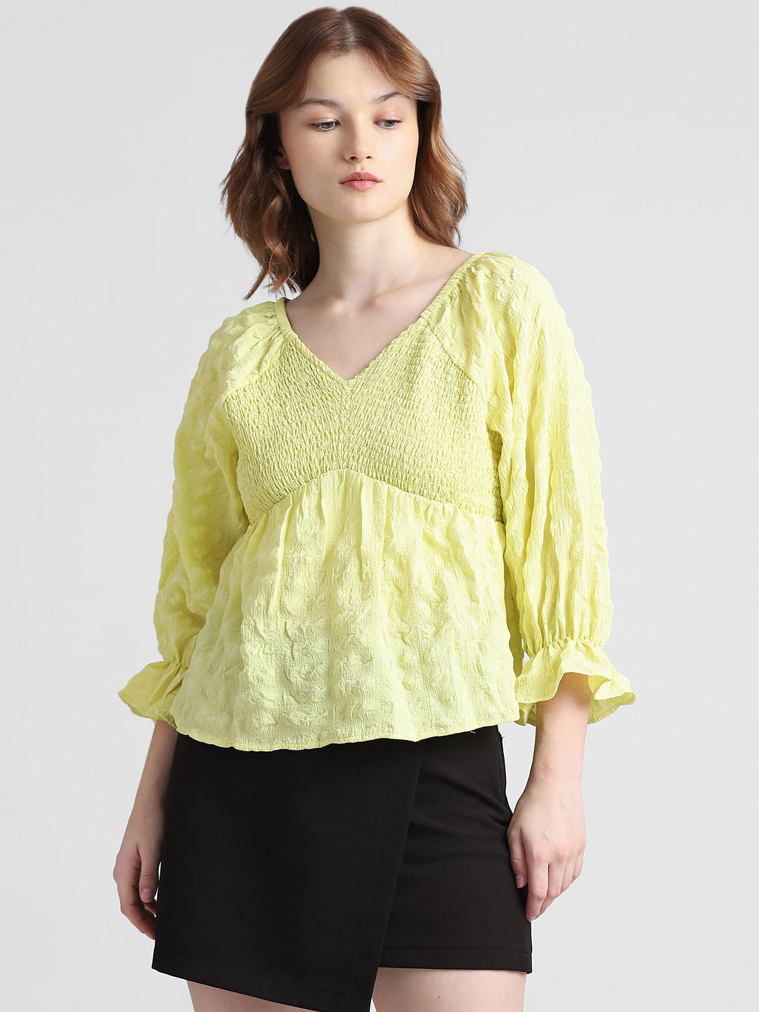 Yellow Textured Top