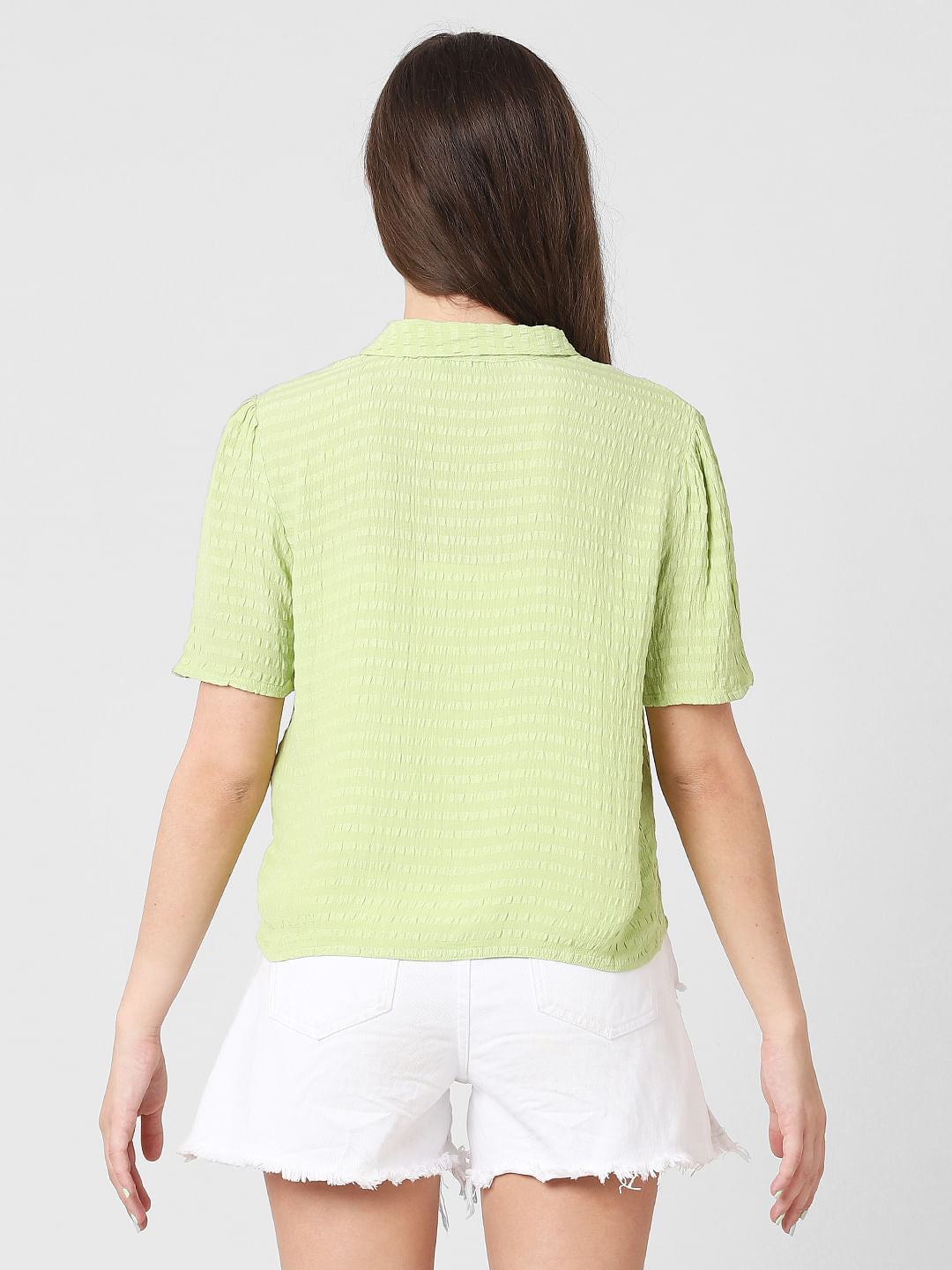 Green Textured Shirt