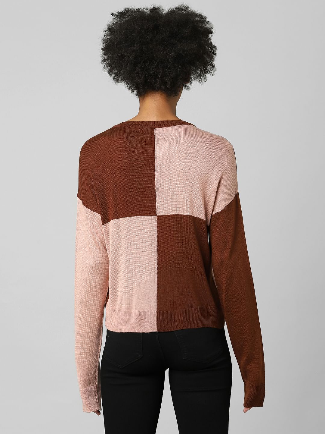 Pink Colourblocked Pullover