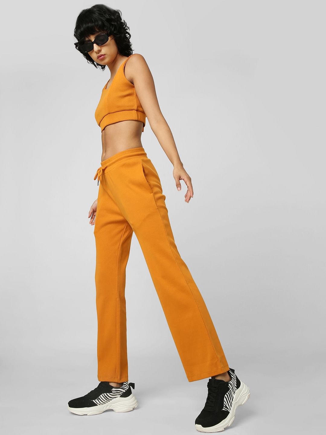 Mustard High Rise Co-Ord Flared Pants