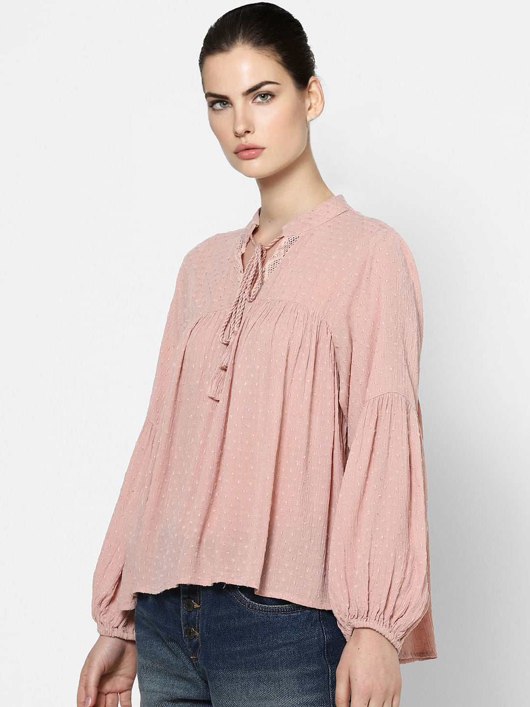 Pink Dobby Top