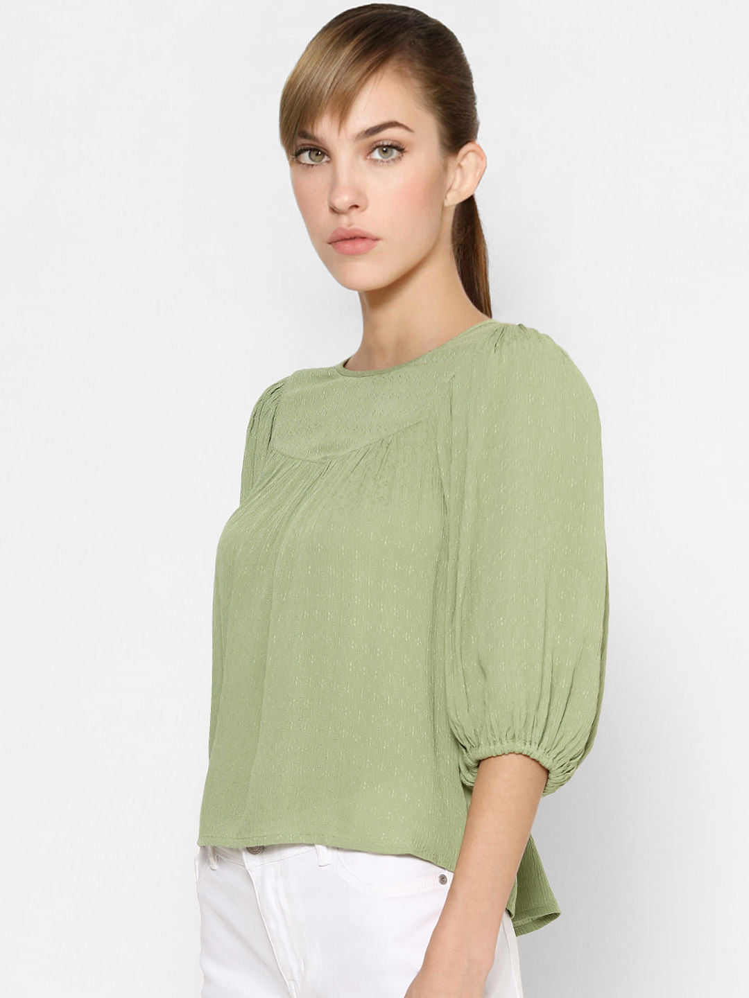Green Textured Top