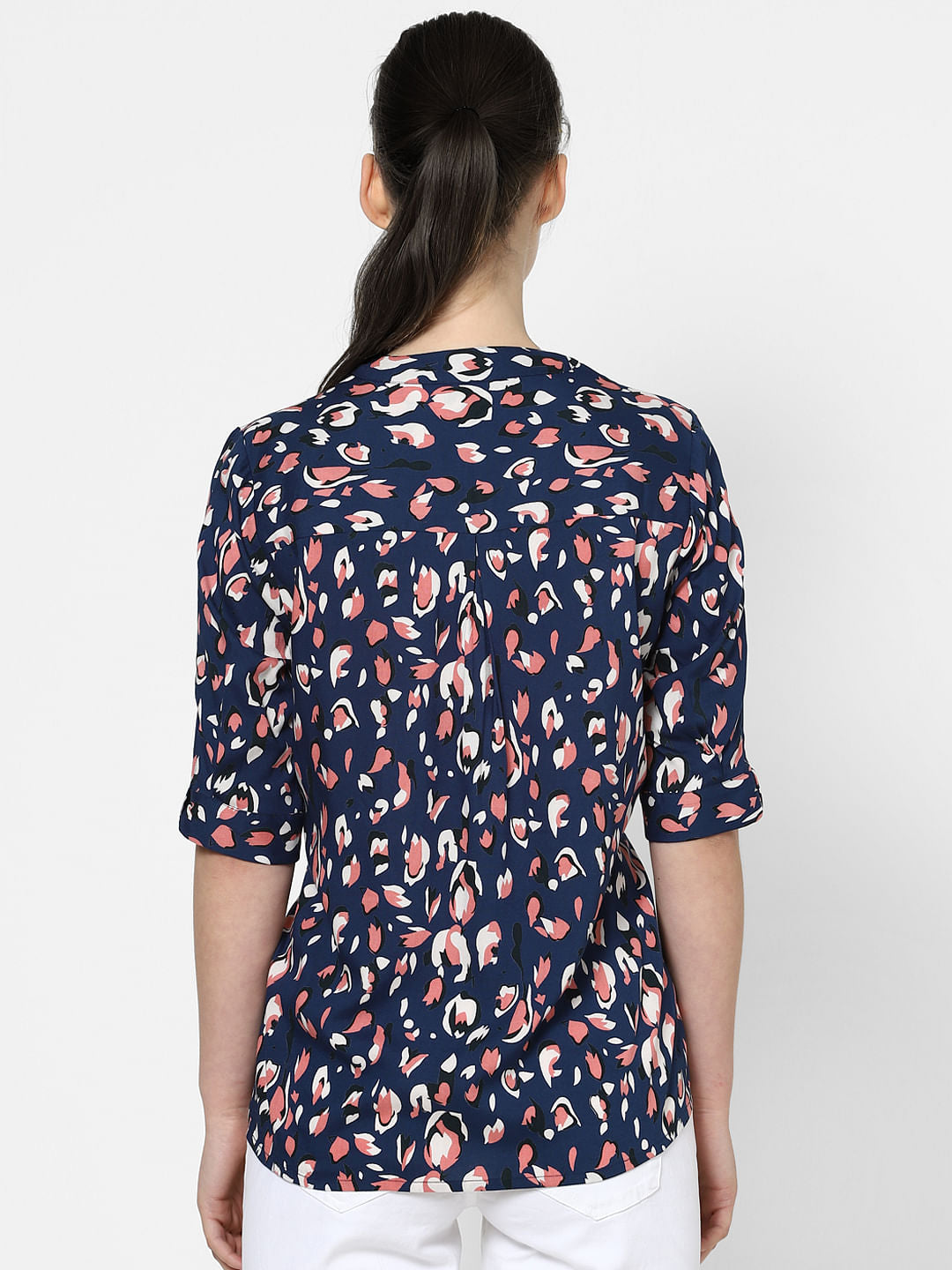 Blue Abstract Print Top