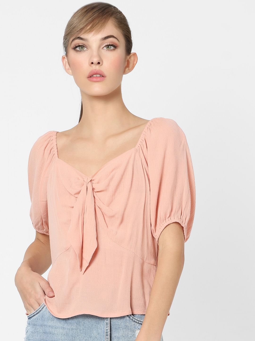 Pink Bow Detail Top