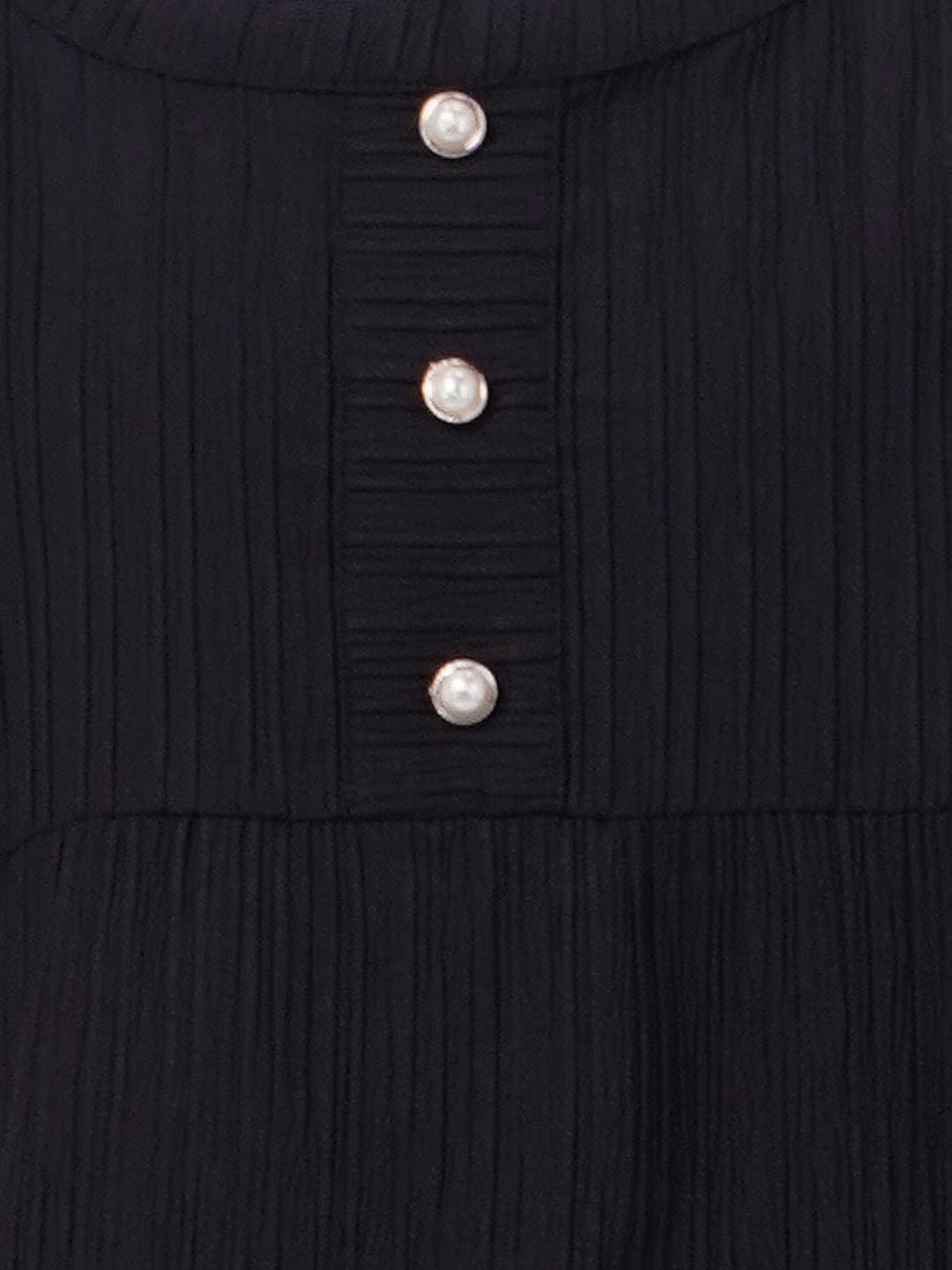 Girls Black Textured Dress