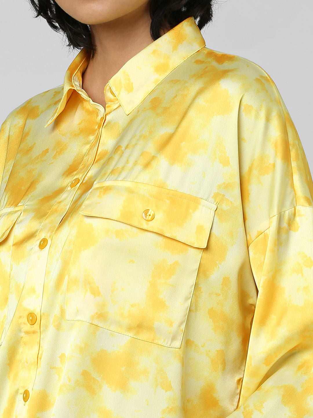 Yellow Satin Long Shirt