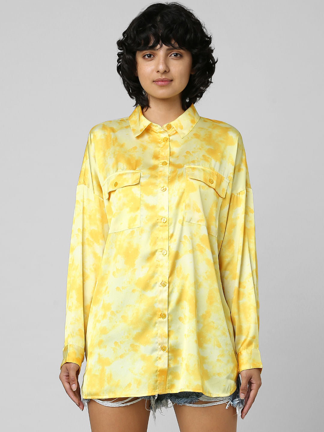 Yellow Satin Long Shirt