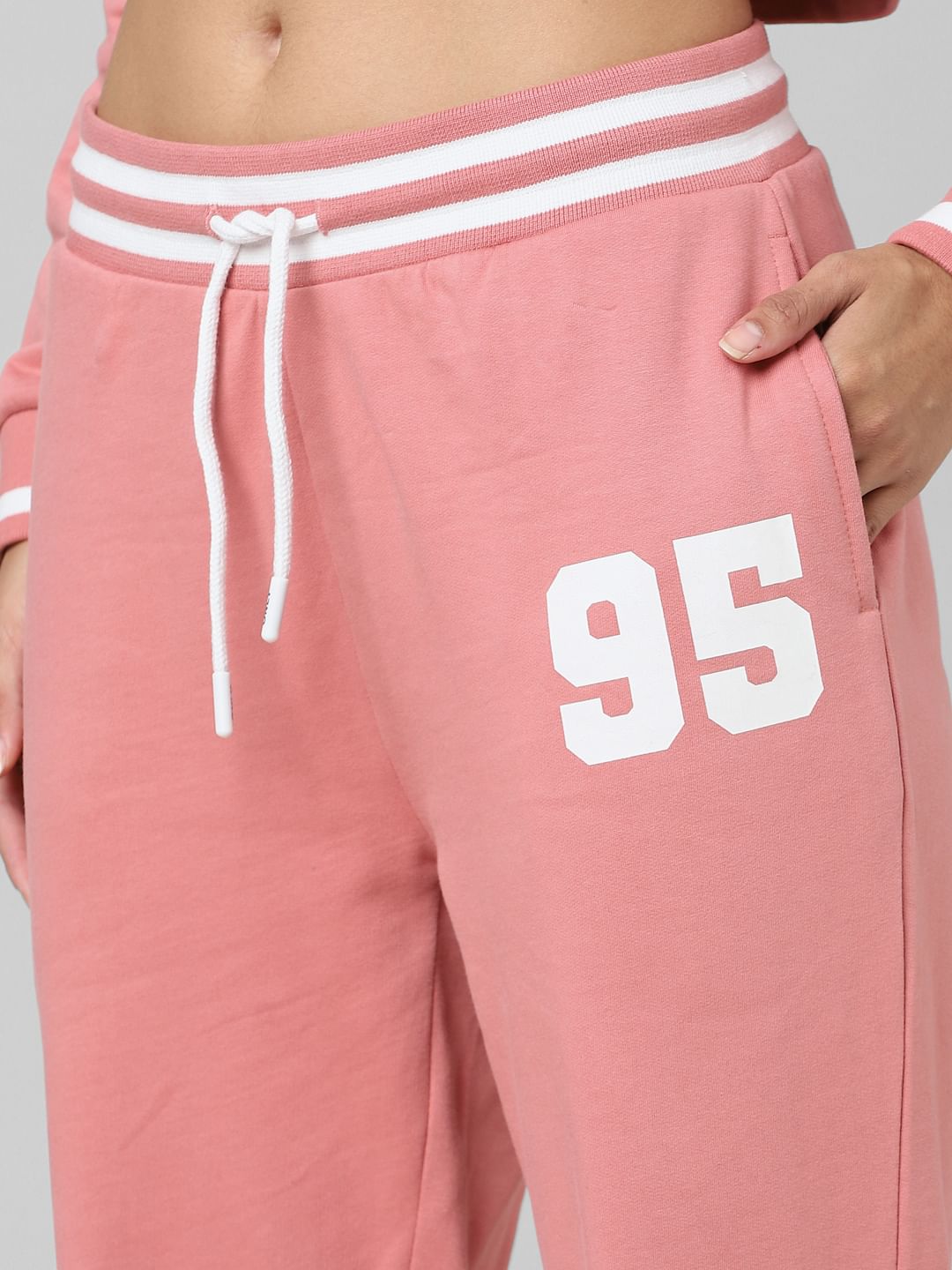Pink Mid Rise Co-Ord Joggers