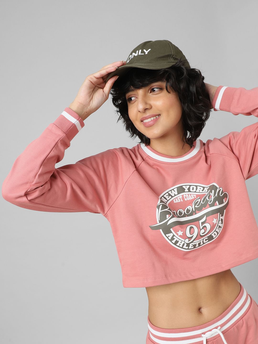 Pink Printed Co-Ord Sweatshirt