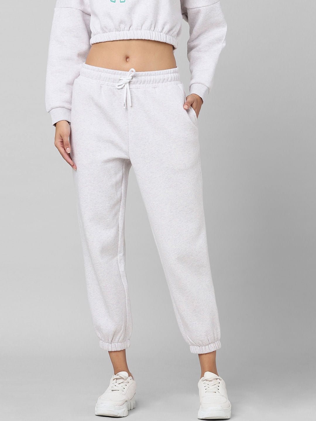 Grey Mid Rise Co-Ord Joggers