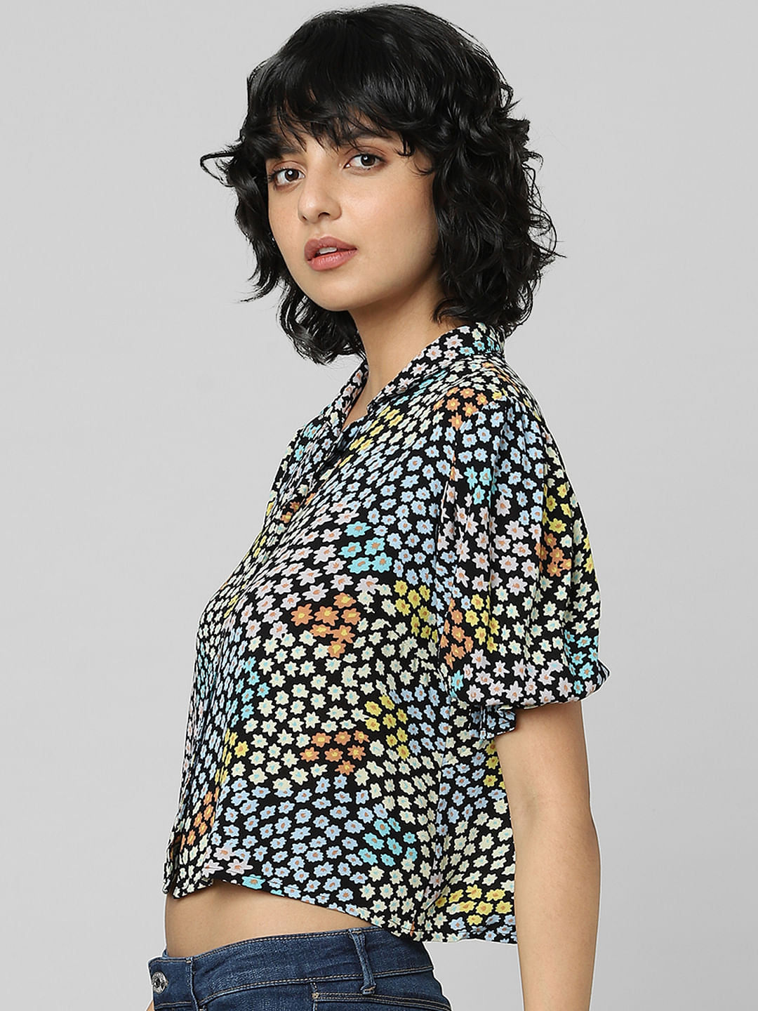 Black Floral Resort Shirt