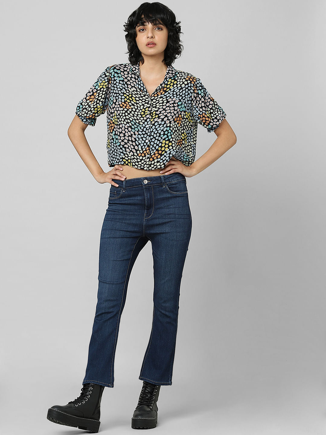 Black Floral Resort Shirt