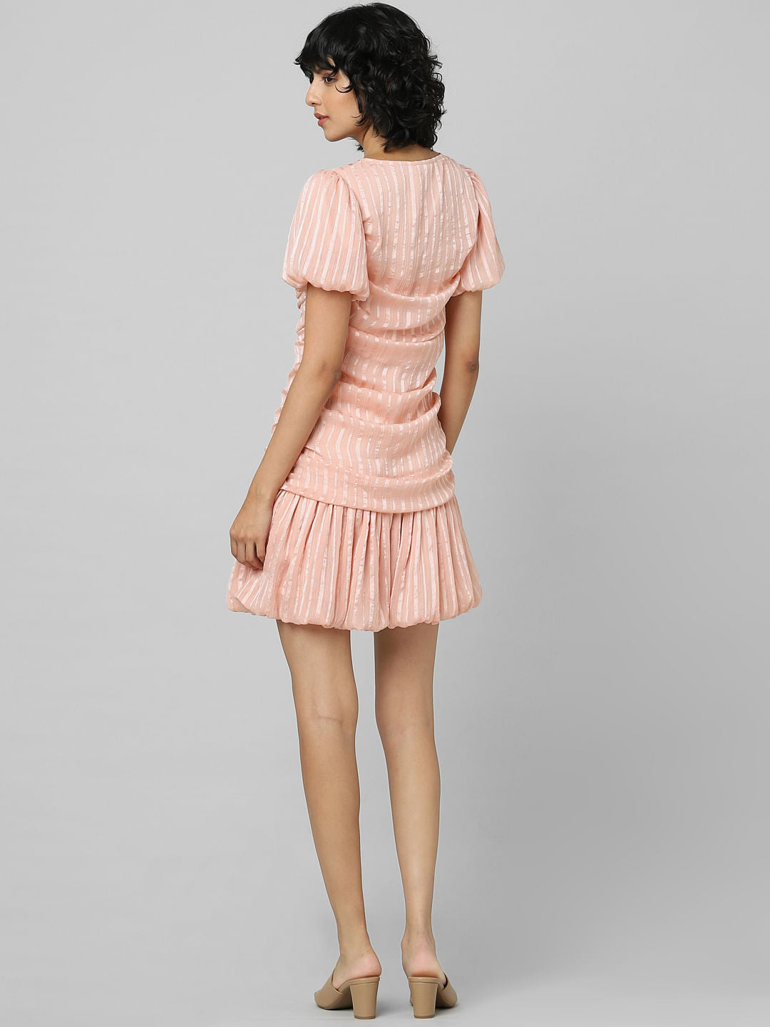 Pink Draped Mini Dress