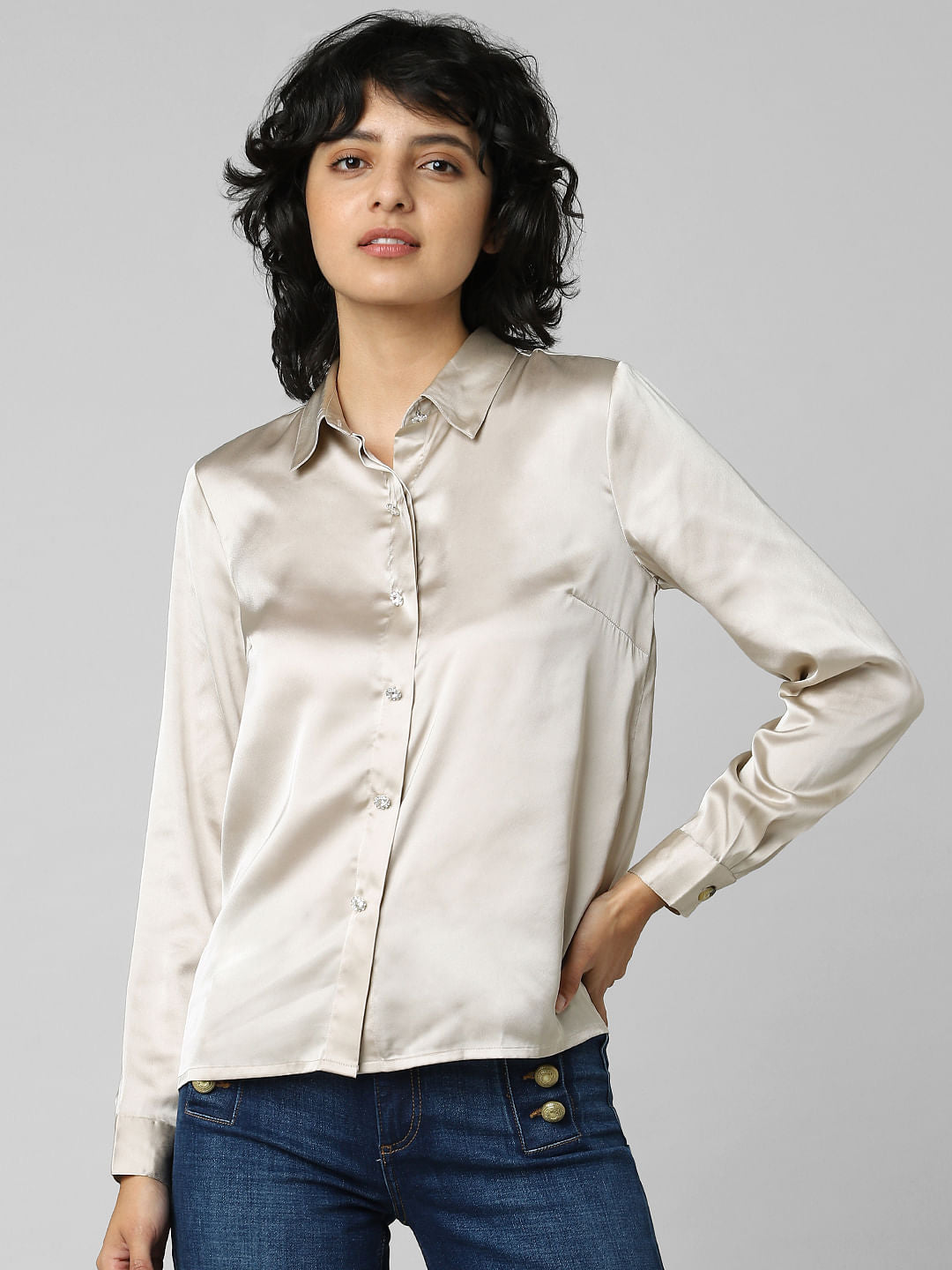Silver Satin Shirt