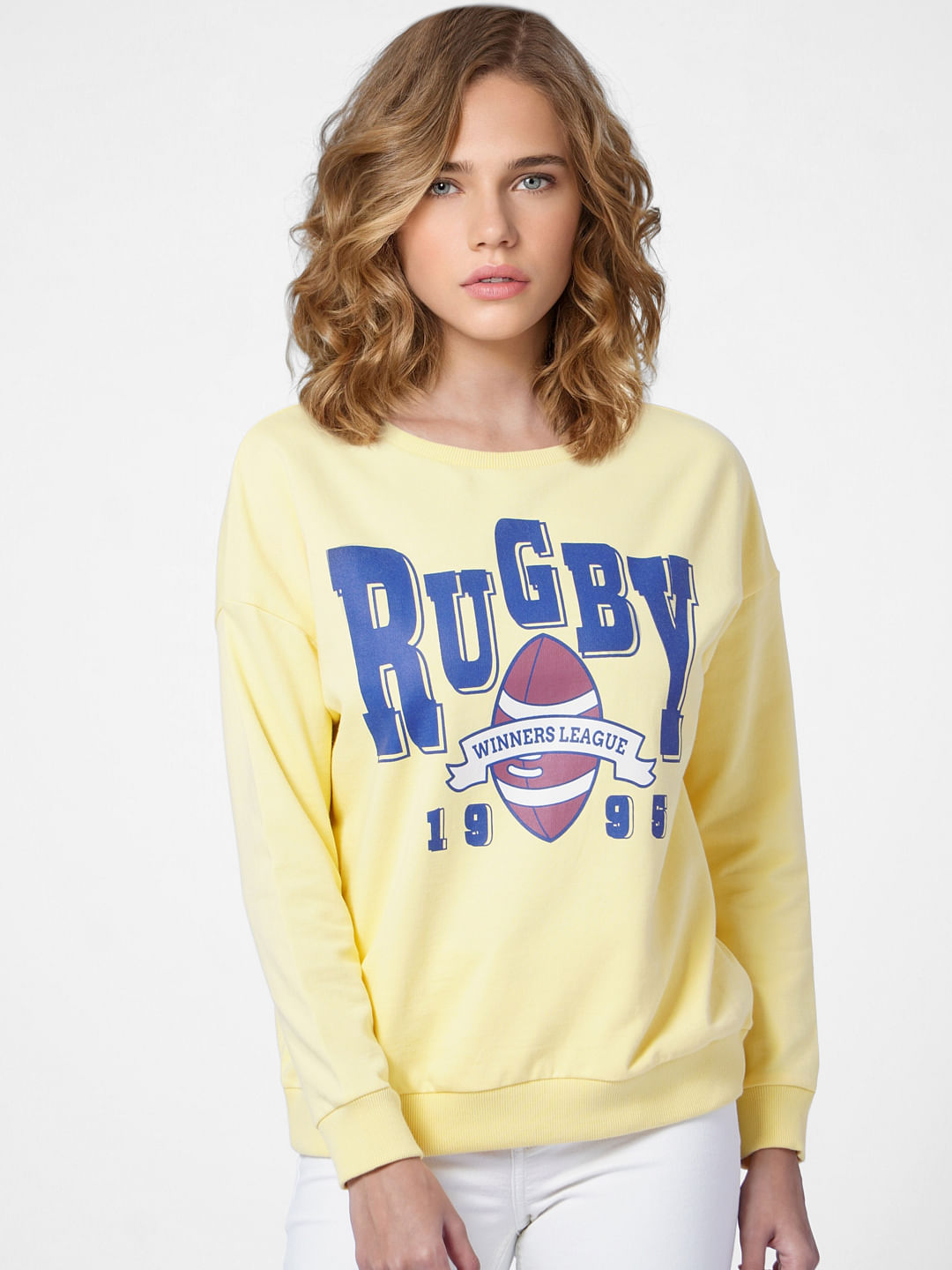 Yellow Graphic Print Sweatshirt