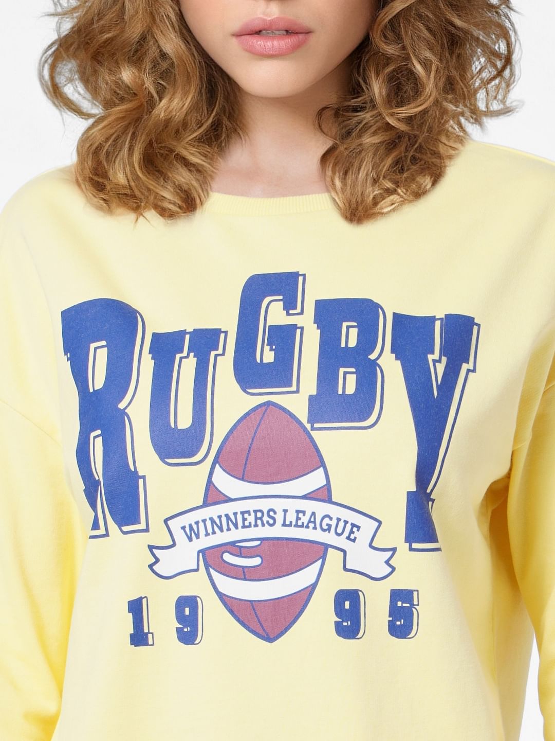 Yellow Graphic Print Sweatshirt