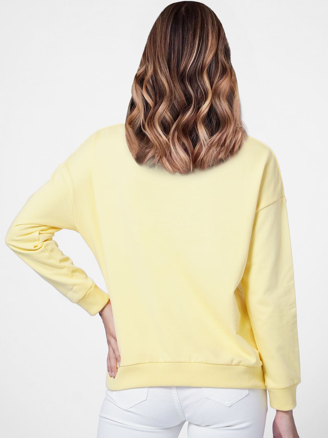 Yellow Graphic Print Sweatshirt