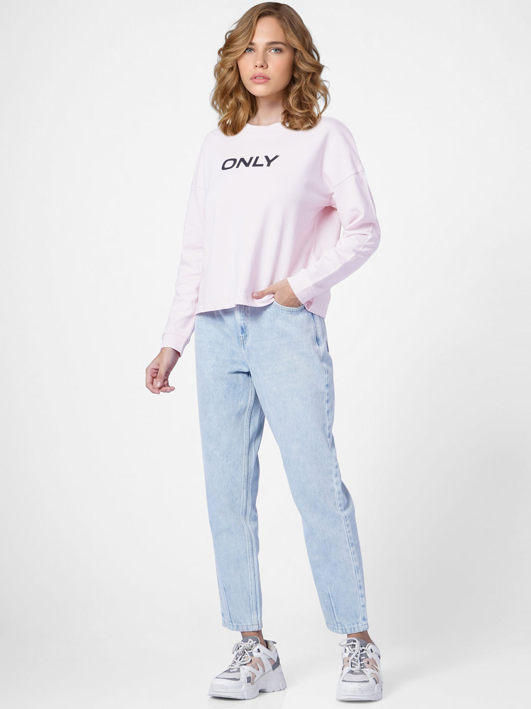 Pink Logo Print Sweatshirt