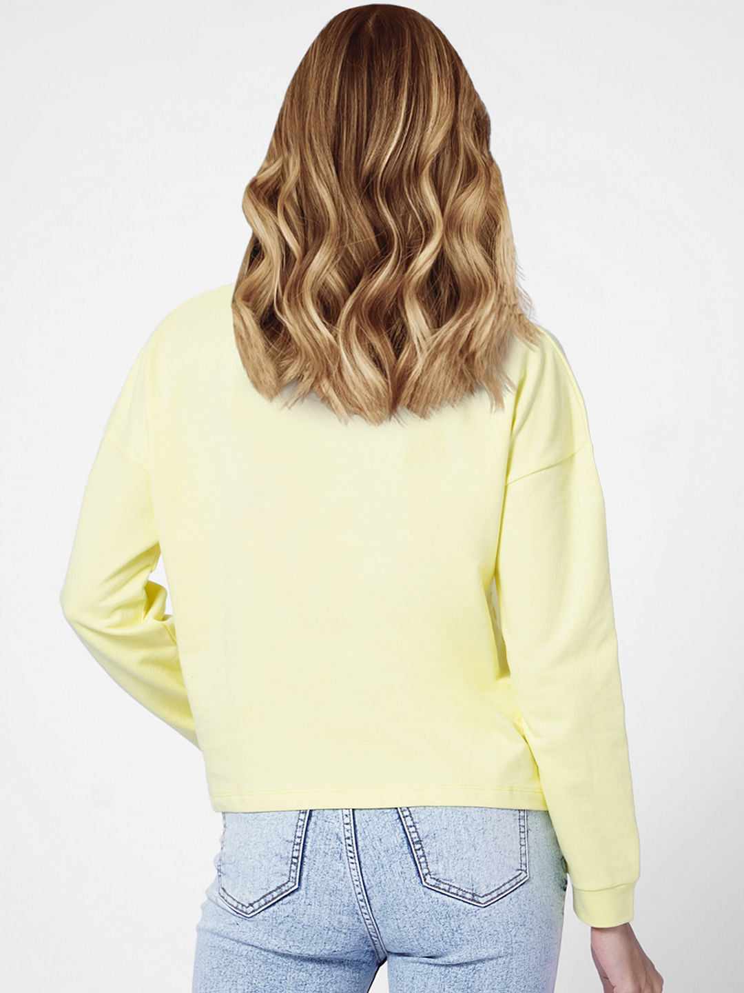 Yellow Logo Print Sweatshirt