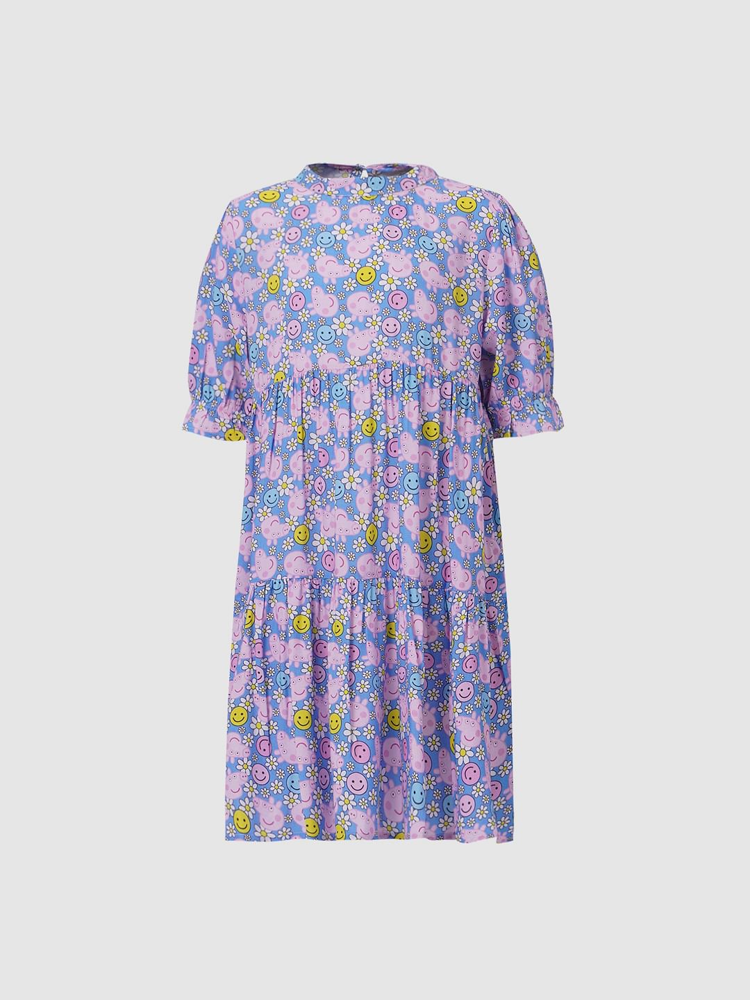 Girls X Peppa Pig Blue Floral Dress