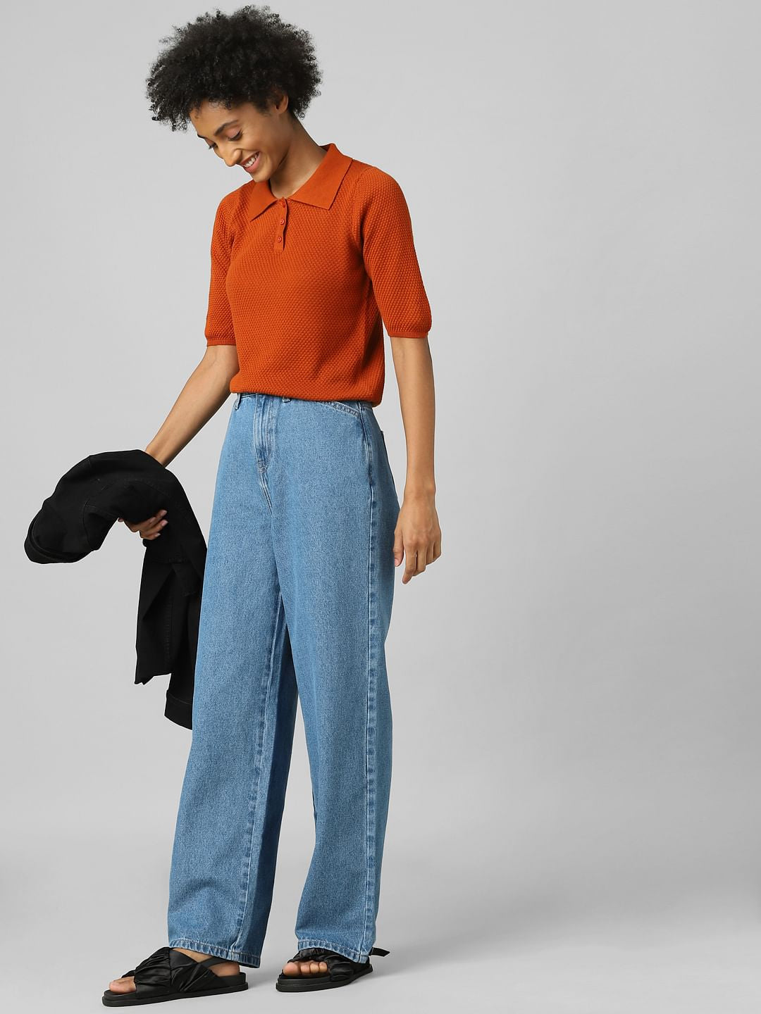 Brown Textured Polo T-Shirt