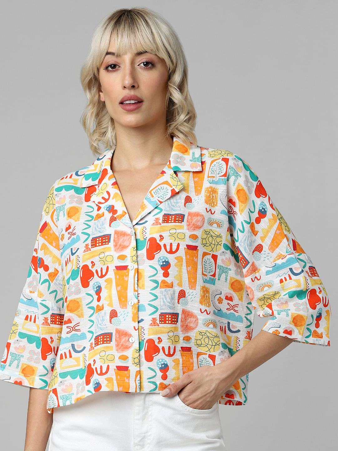 Yellow All Over Print Co-Ord Set Shirt
