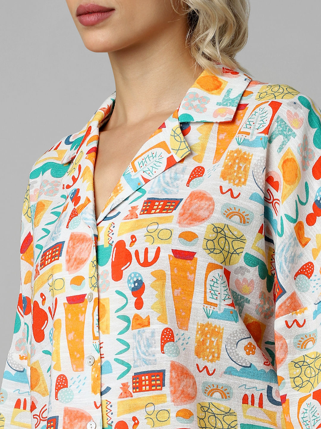 Yellow All Over Print Co-Ord Set Shirt