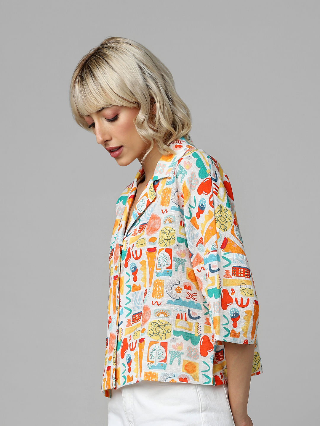 Yellow All Over Print Co-Ord Set Shirt