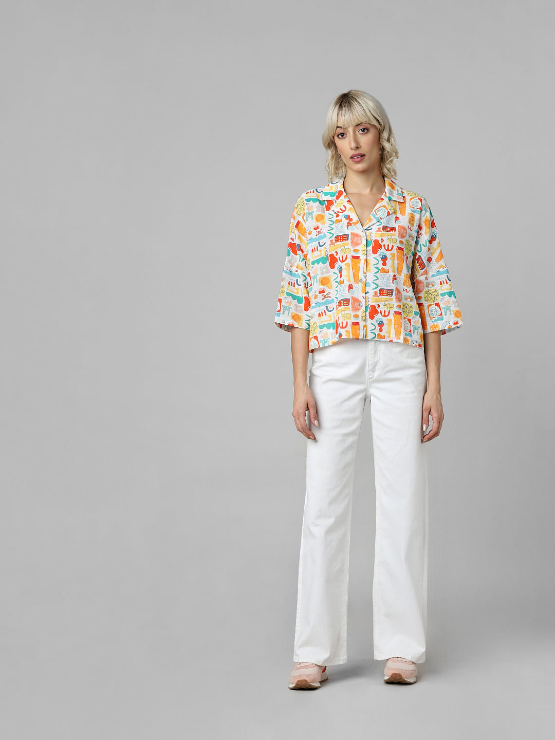 Yellow All Over Print Co-Ord Set Shirt