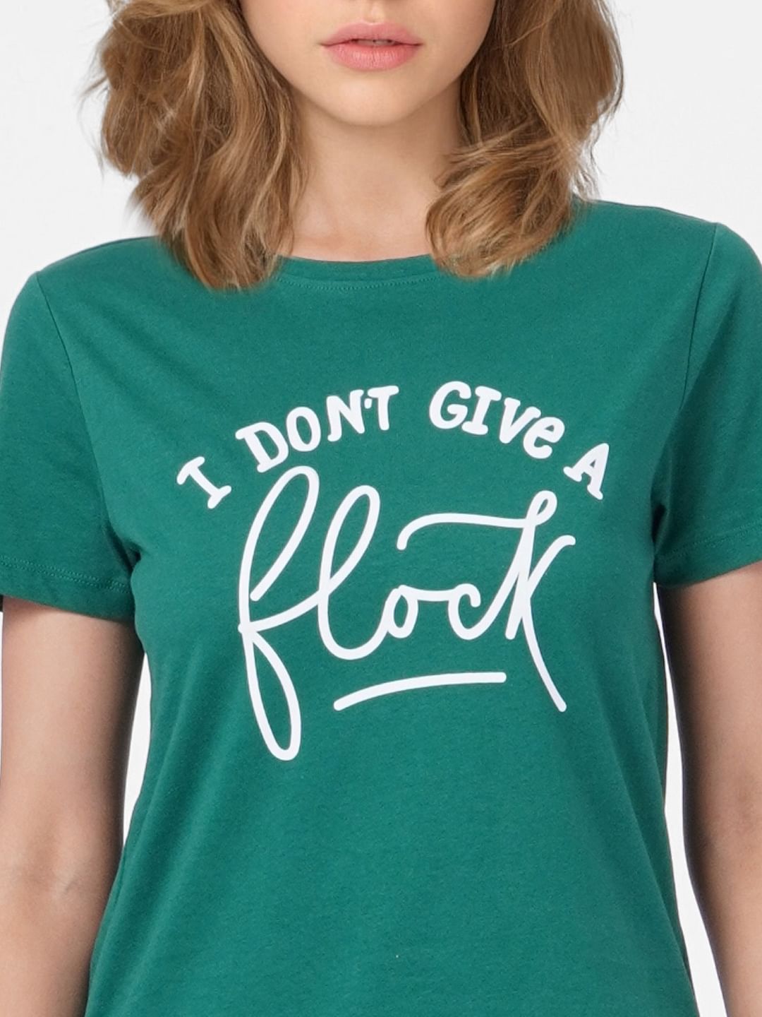 Green Slogan Print T-Shirt