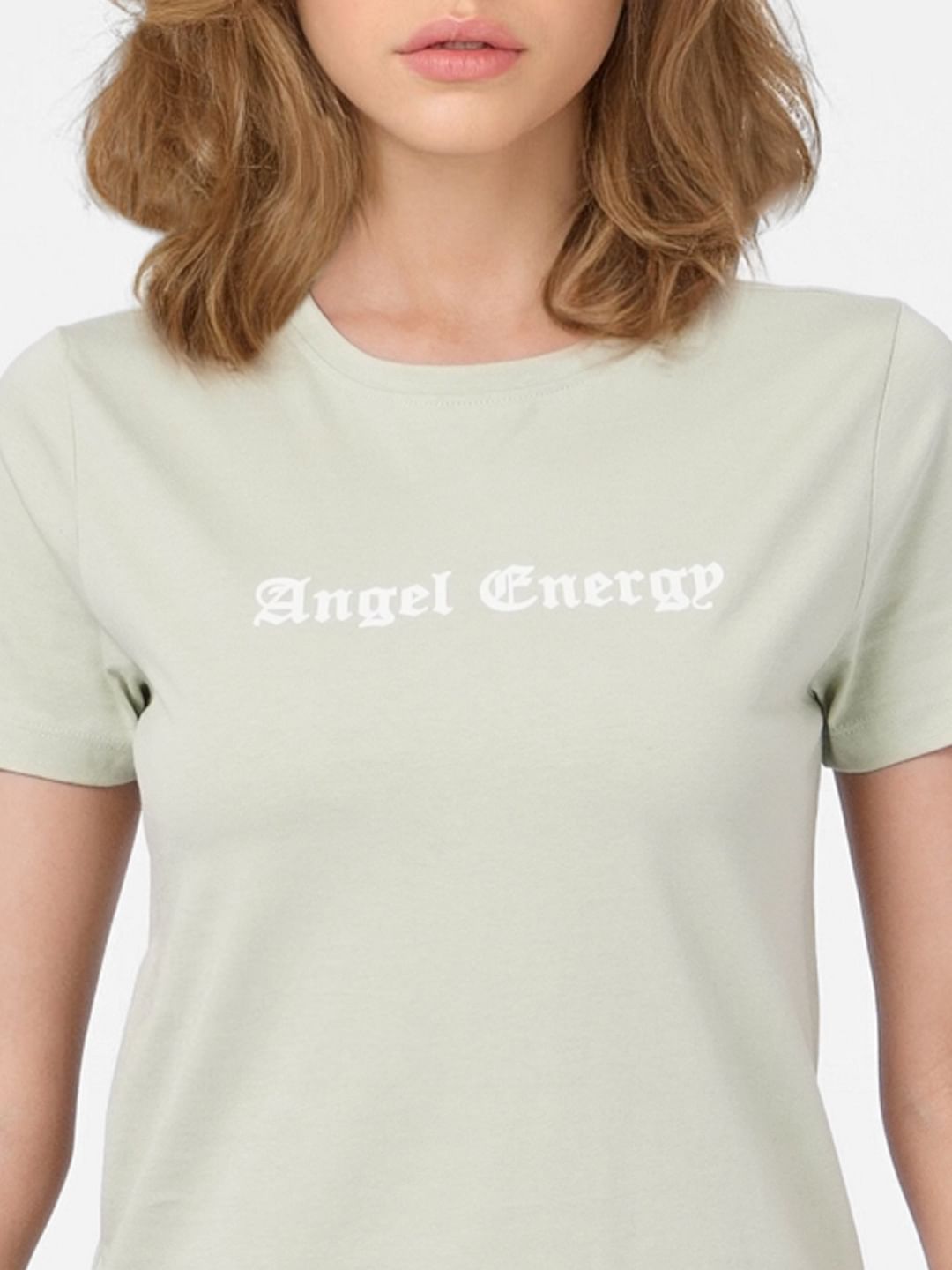 Green Slogan Print T-Shirt