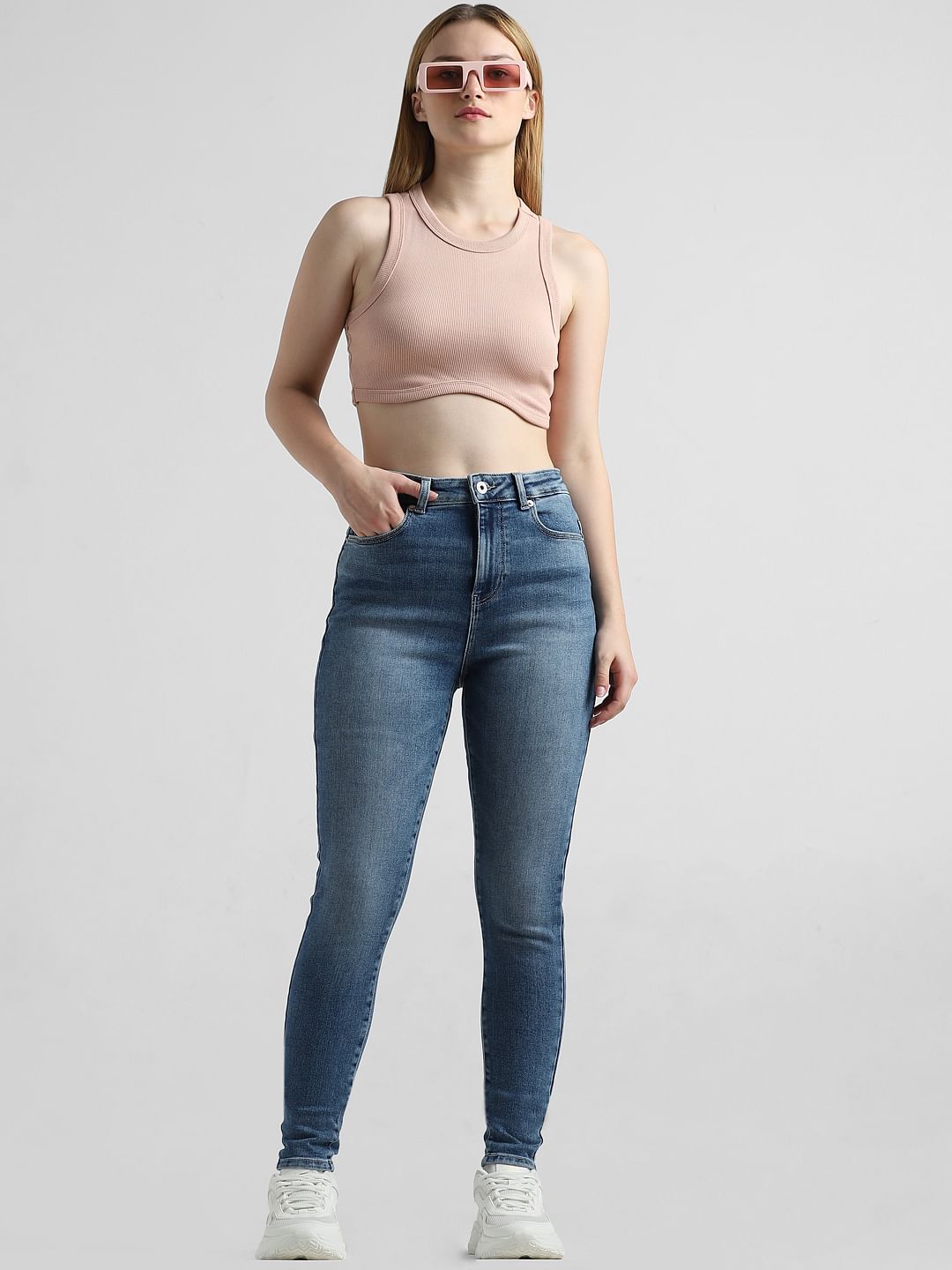 Blue High Rise Skinny Jeans
