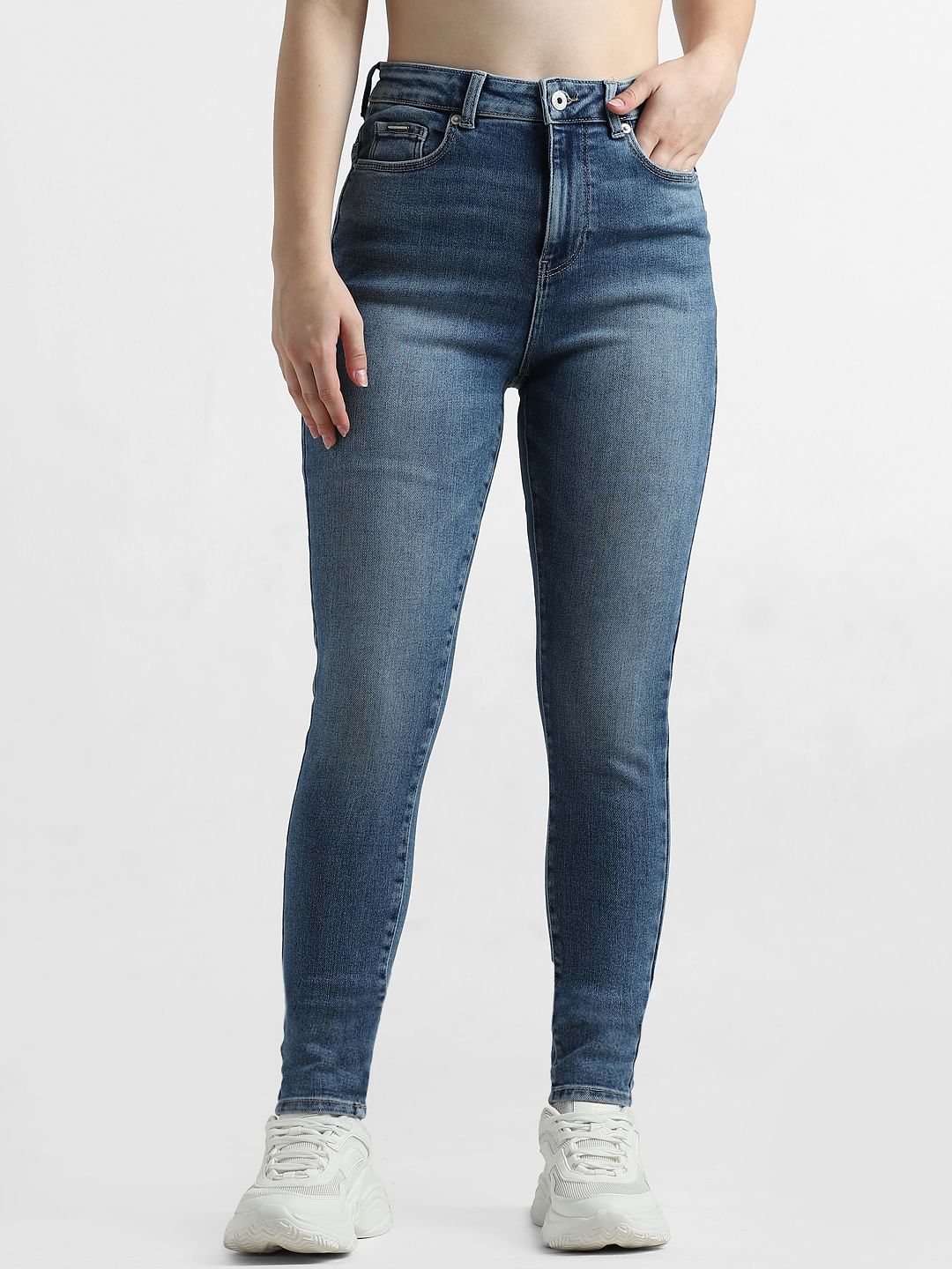 Blue High Rise Skinny Jeans