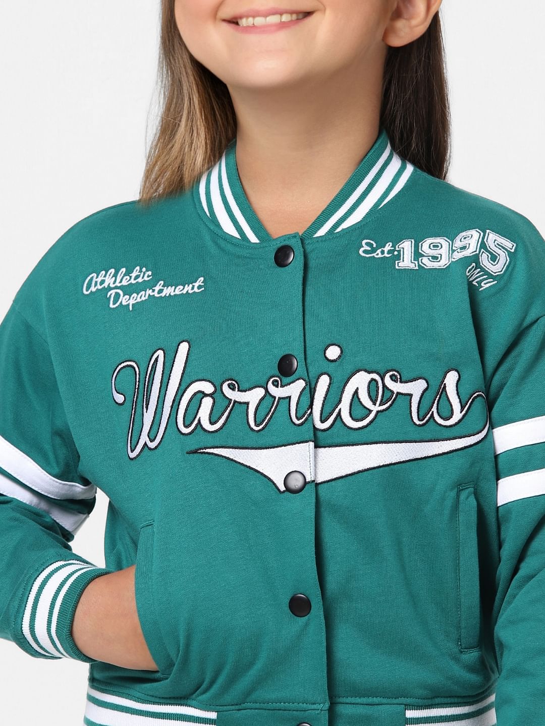 Green Printed Bomber Jacket