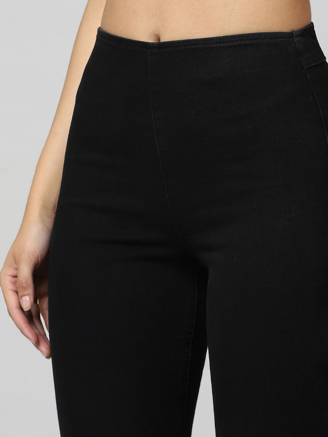 Black High Rise Bootcut Jeggings