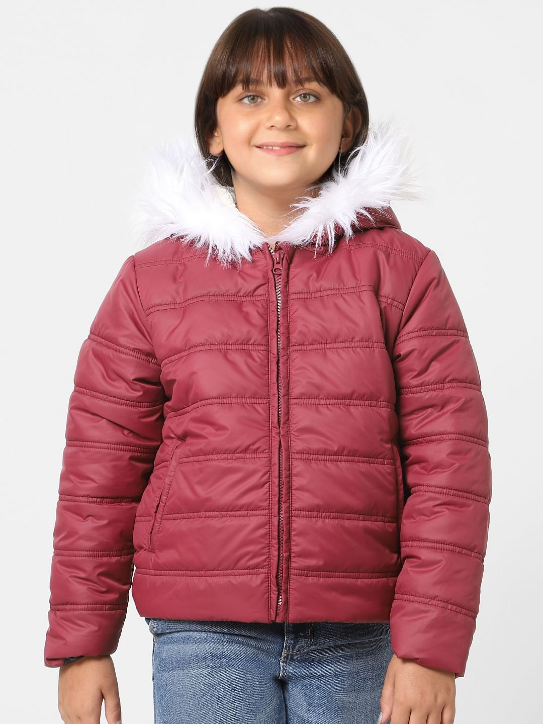 Red Hooded Puffer Jacket
