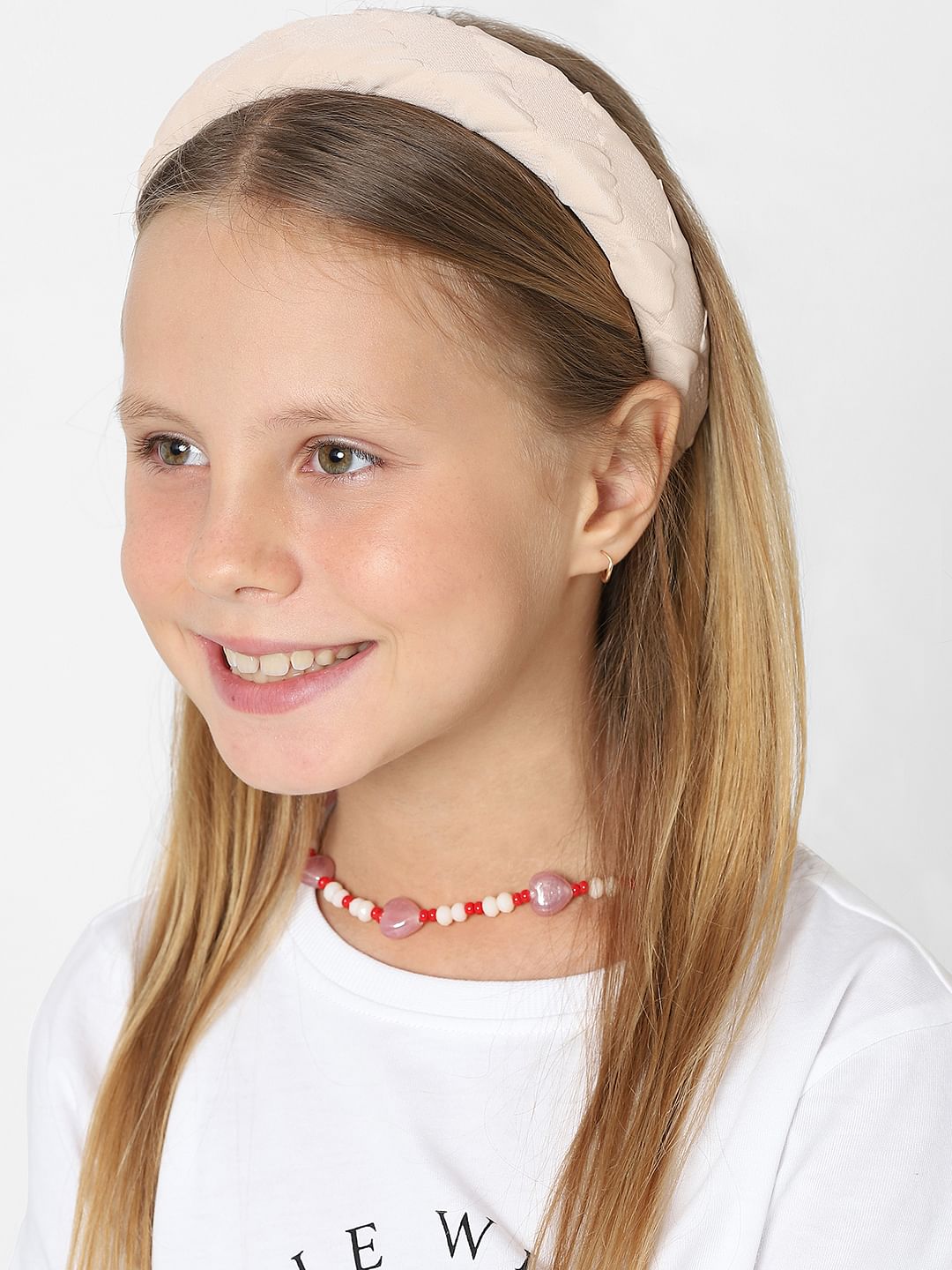 Girls Beige Hairband & Scrunchie Set