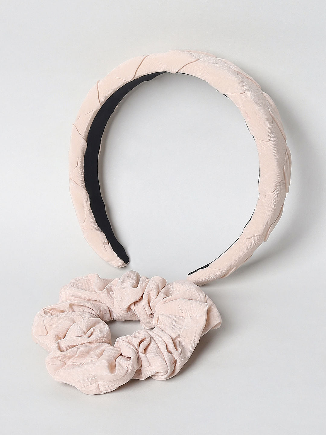 Girls Beige Hairband & Scrunchie Set