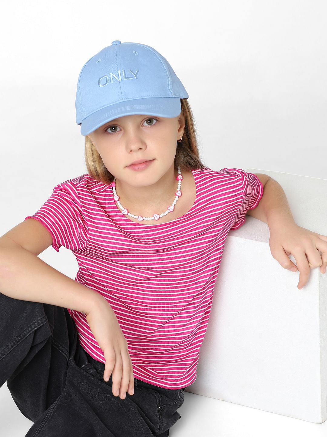 Girls Pink Striped Top