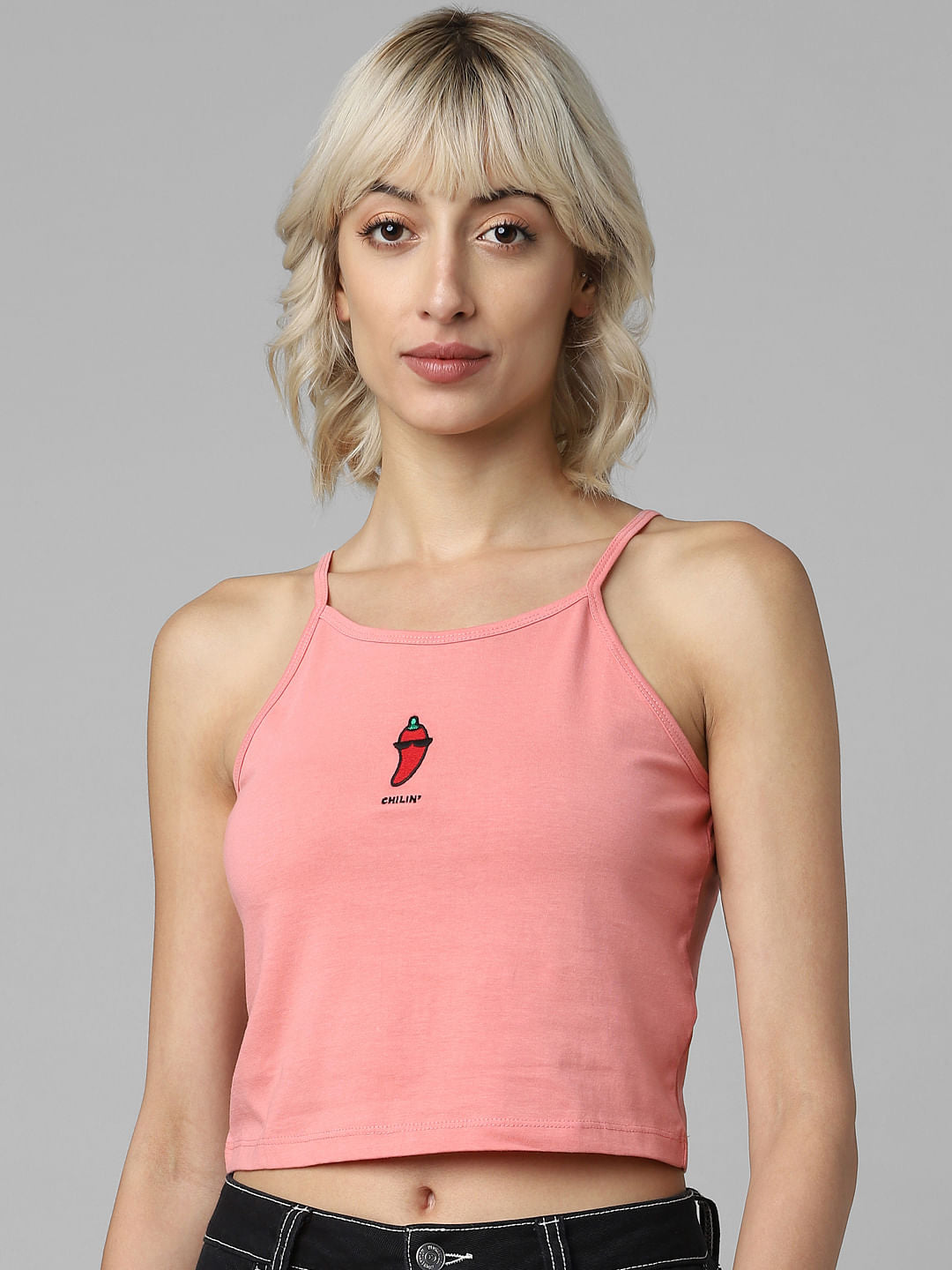 Pink Graphic Print Singlet