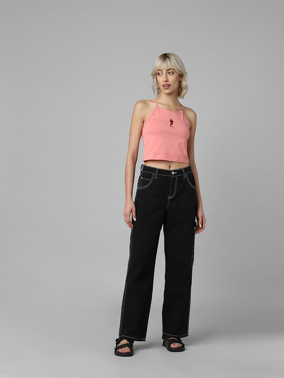 Pink Graphic Print Singlet