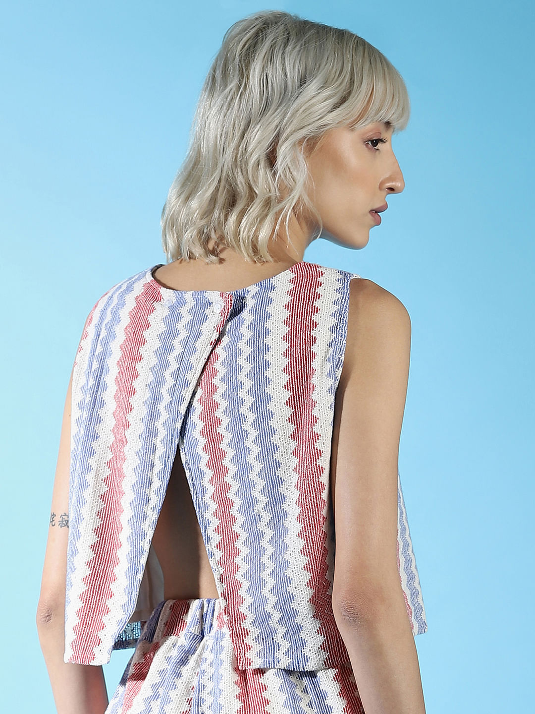 Off-White Embroidered Co-Ord Set Top