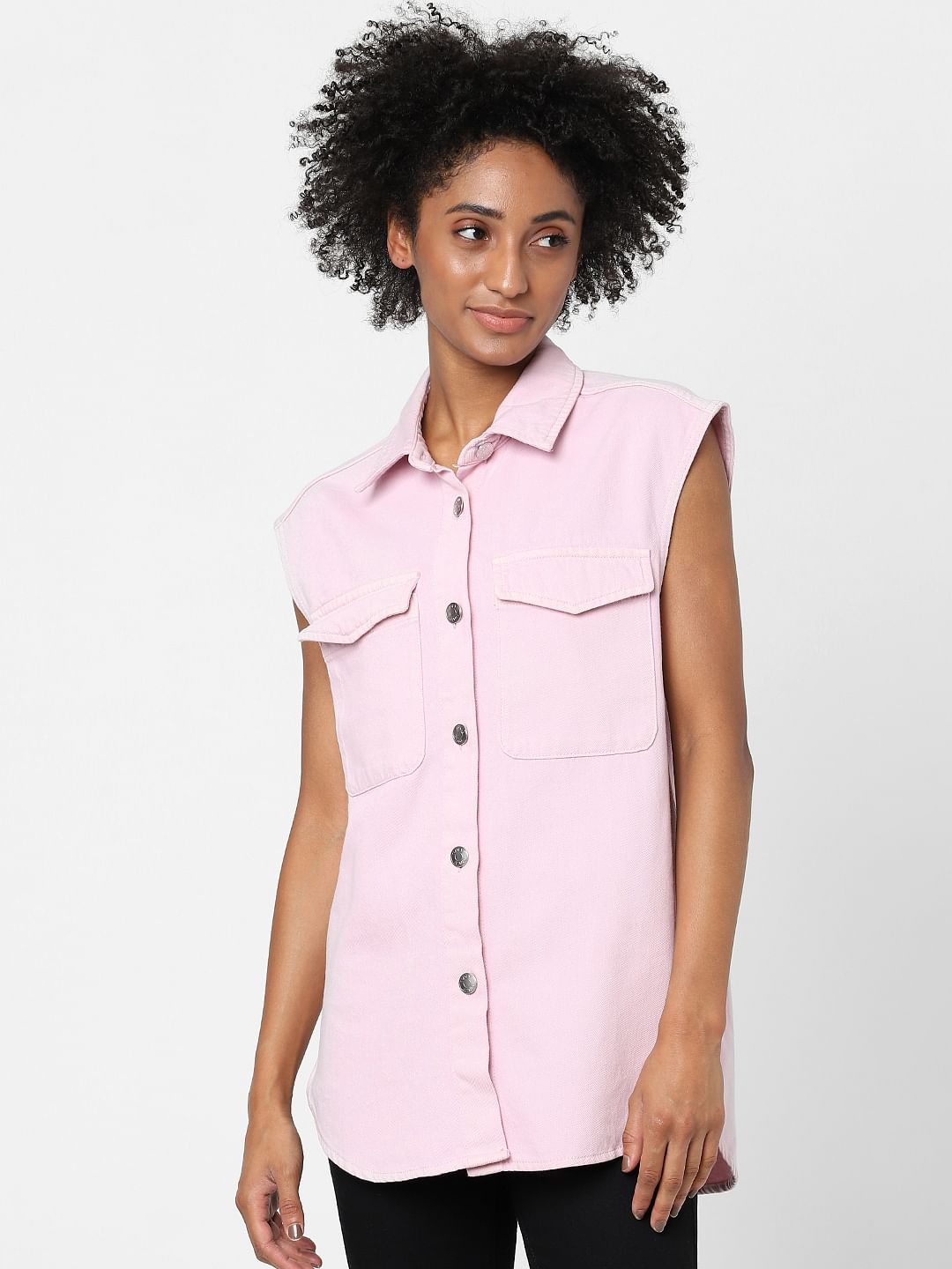 Pink Sleeveless Overshirt