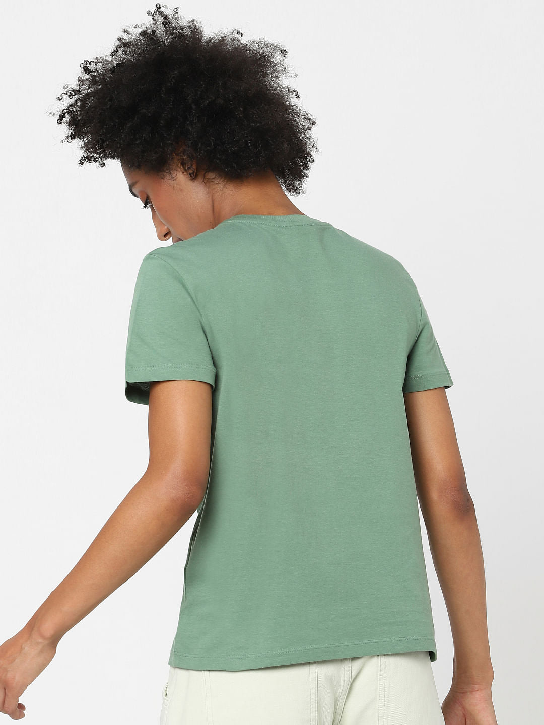 Green Text Print T-Shirt