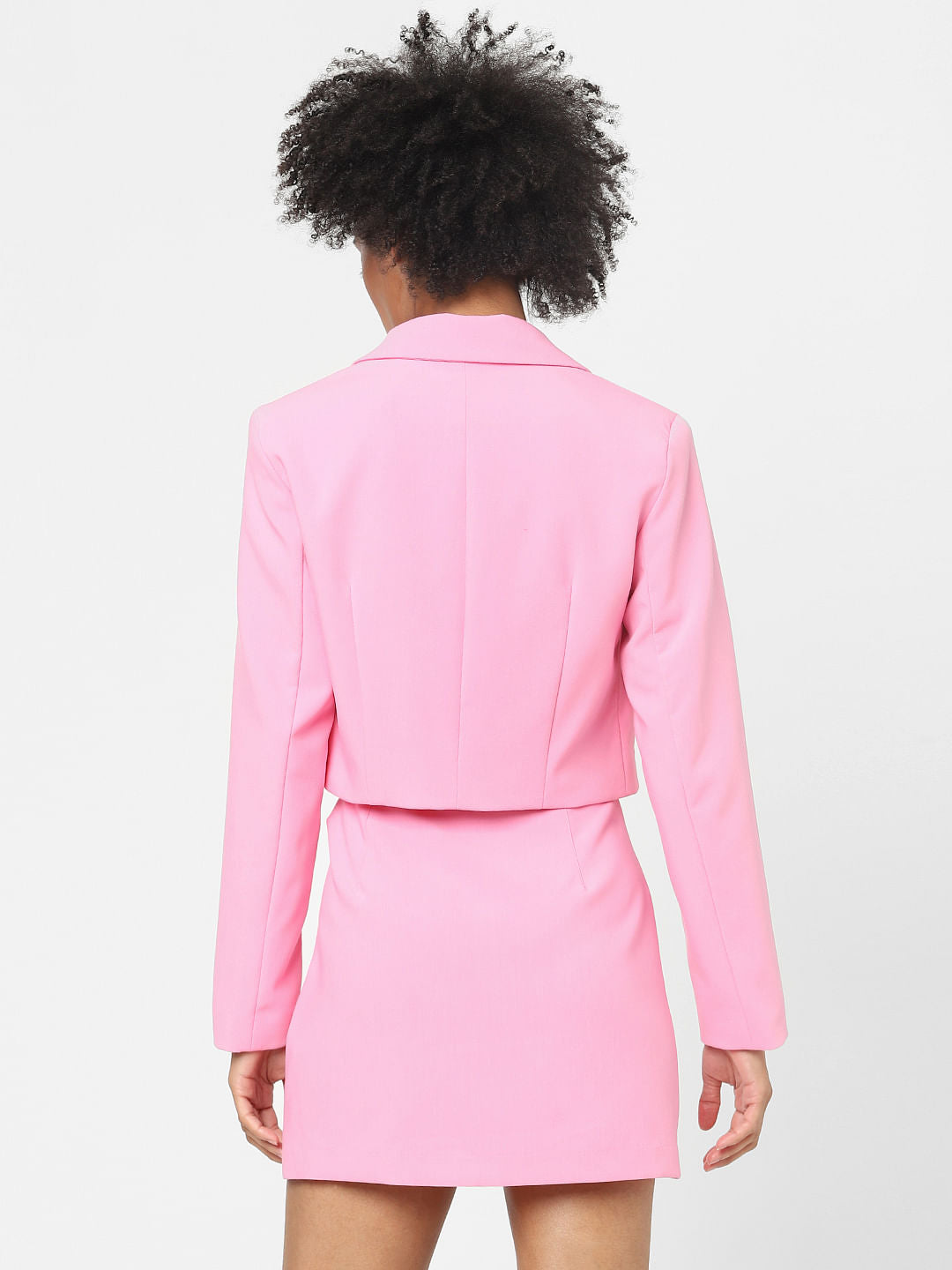 Pink Cropped Co-Ord Blazer