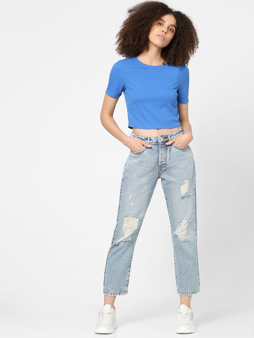 Blue Cropped T-Shirt