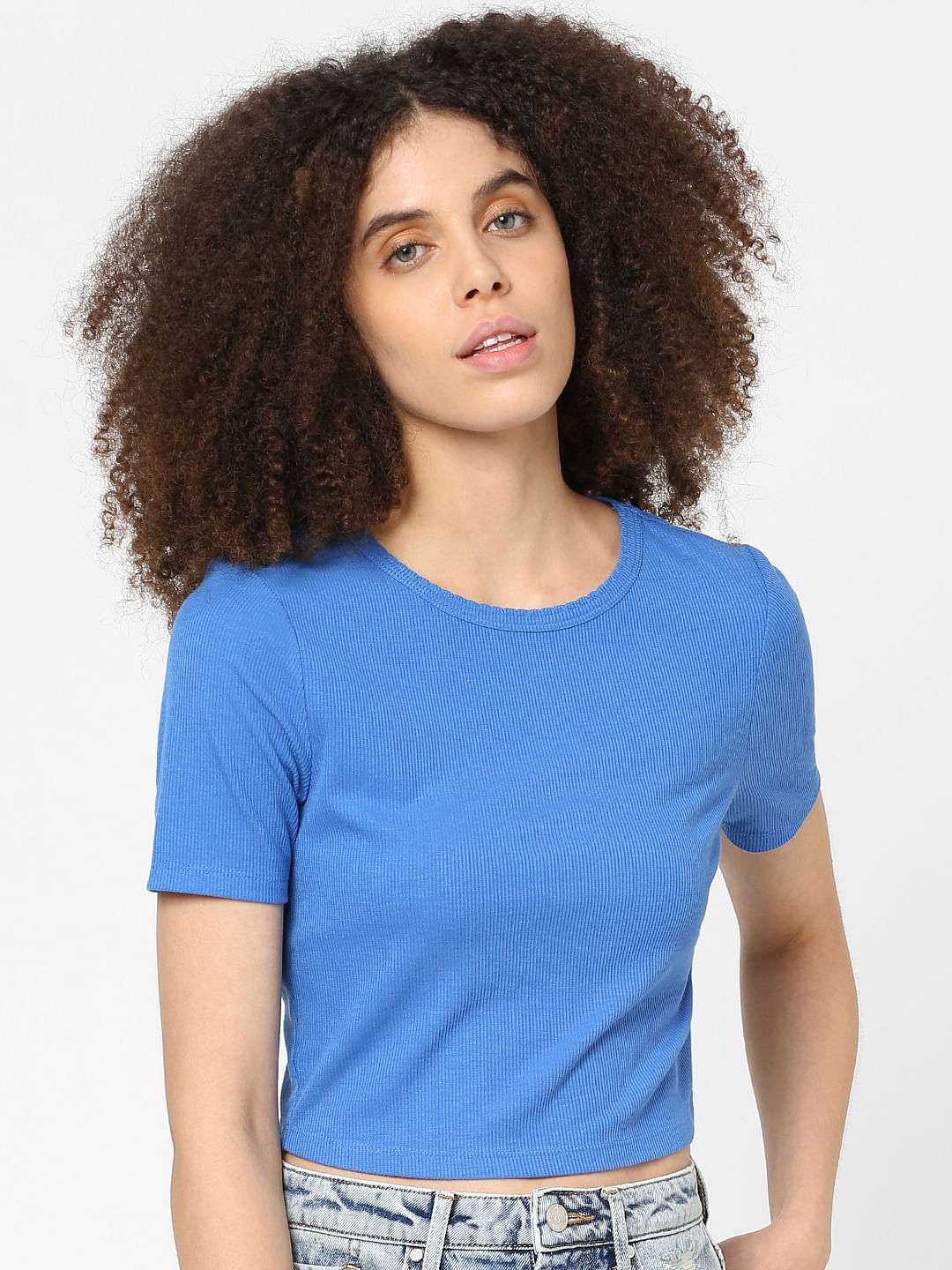 Blue Cropped T-Shirt